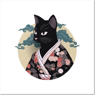 Cat in Kimono Posters and Art